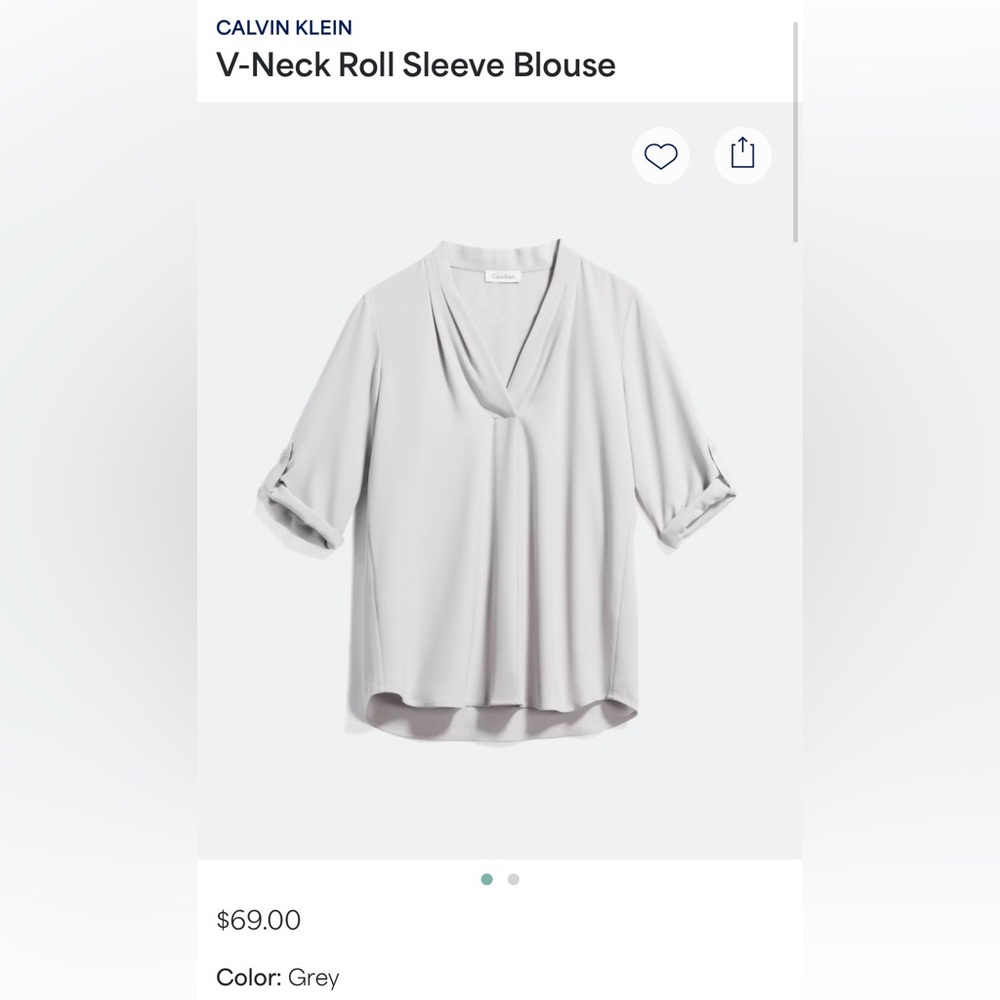Calvin Klein Light Gray Women's Blouse